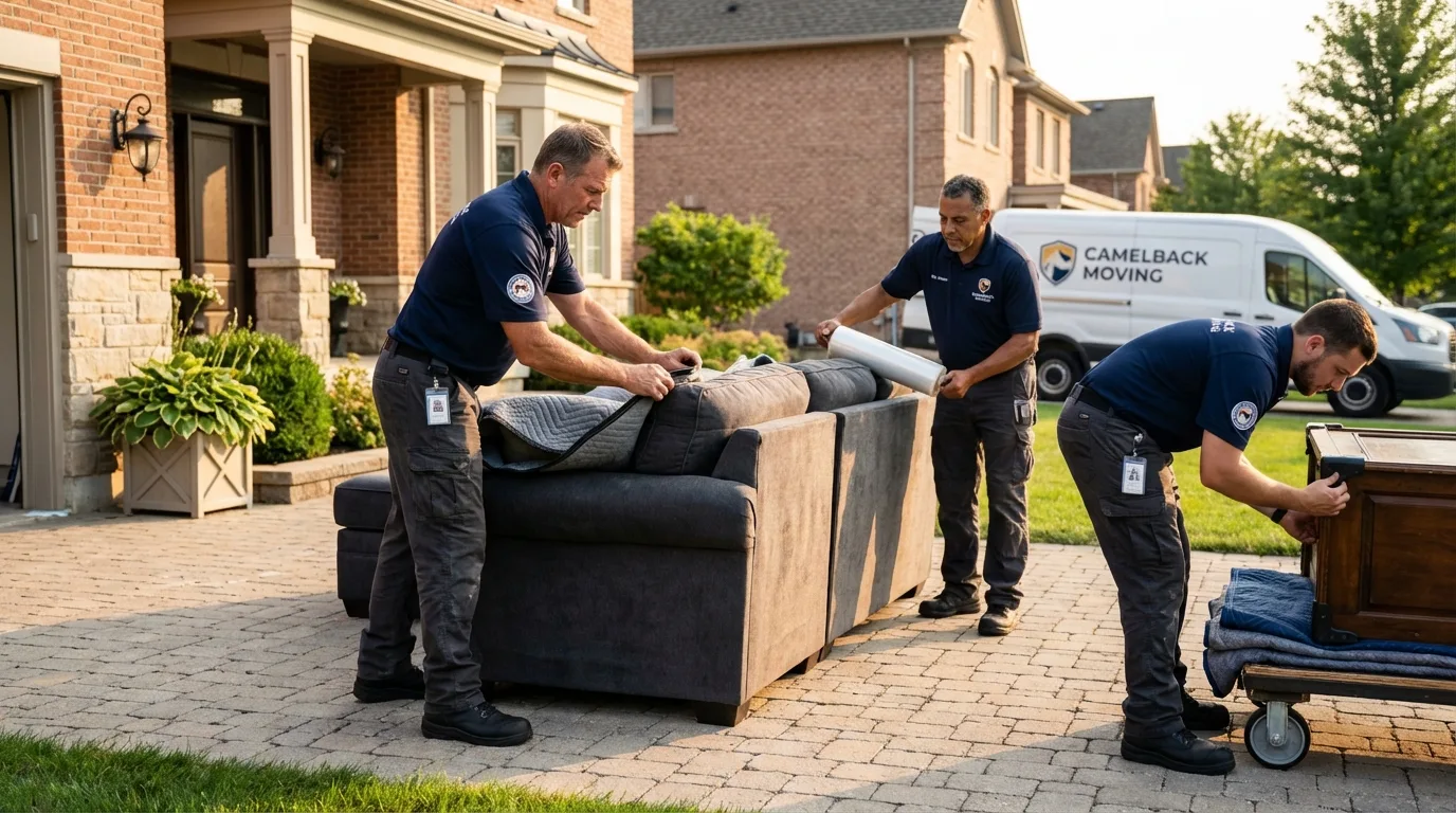 Large estate moving crew wrapping furniture in Thorsby, AL