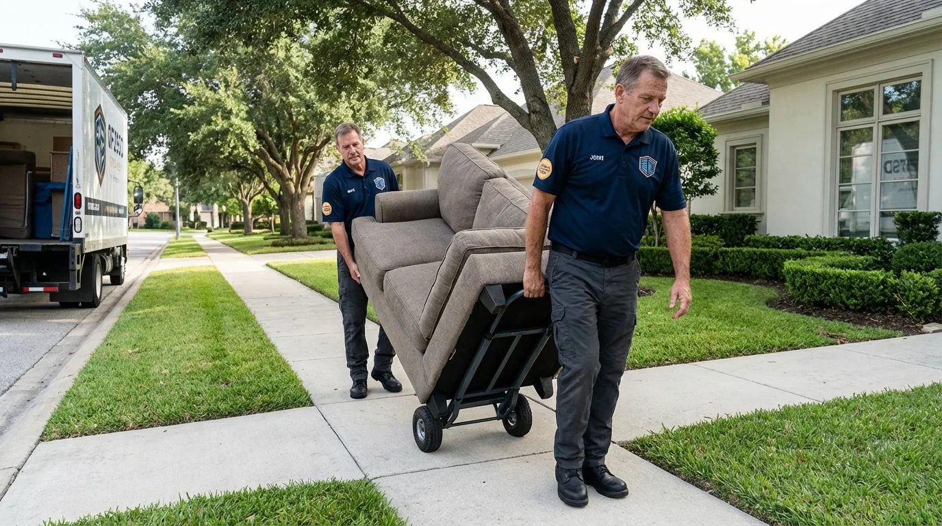 Local residential moving crew loading furniture in Thorsby, AL